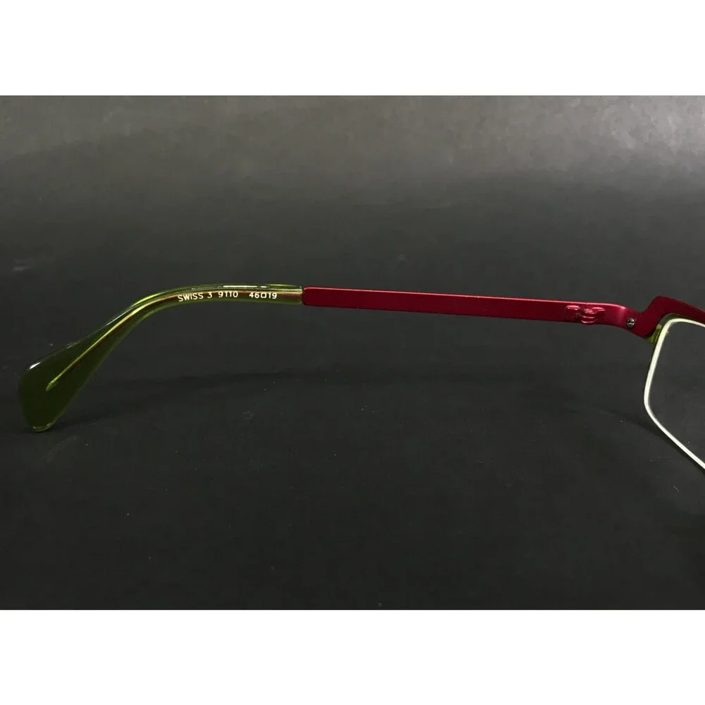 Face A Face Petite Eyeglasses Frames SWISS 3 9110 Red Green Cat Eye 46-19-125